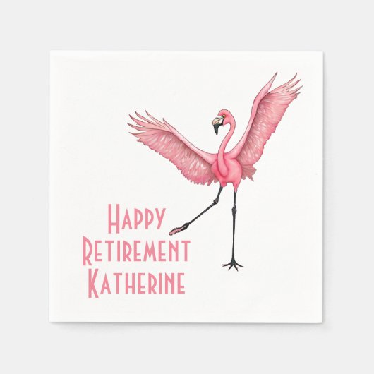 Grappig Flamingo Custom Pensioen Partij Servet (Voorkant)