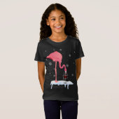 Grappig Flamingo Drink wijn op kerstpaj T-shirt (Voorkant volledig)