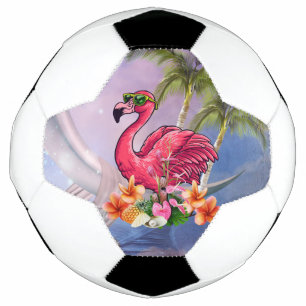 Grappig flamingo voetbal