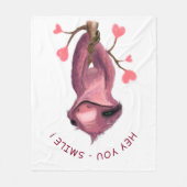 Grappig Fleece Deken Happy Sloth Smile Aangepaste (Voorkant)