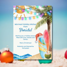 Grappig Florida Zandstrand Surfplanken Kerstmis