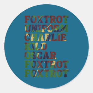 Grappig Fonetisch Alfabet Nato Militair Luizen Leg Ronde Sticker