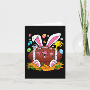 Grappig Football en Bunny Face Eggs Happy Easter D Kaart