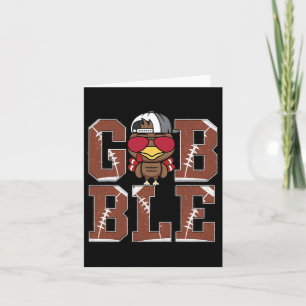 Grappig Football Gobble Turkije Thanksgiving Boys Kaart