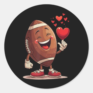 Grappig Football met hart Valentijnsdag ontwerp Ronde Sticker