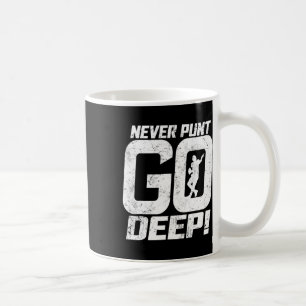 Grappig Football Quarterback Nooit Punt Go Deep QB Koffiemok