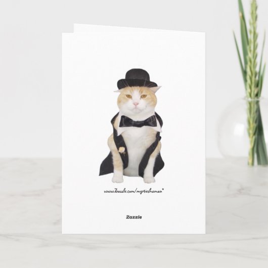 Grappig Formeel Kat/Kat Kaart (Achterkant)
