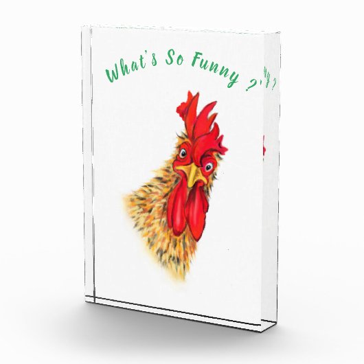 Grappig fotoblok verrast haan - aangepaste tekst (Rechts)