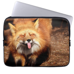 Grappig Fox die het aantikt is Tongue Laptop Sleeve