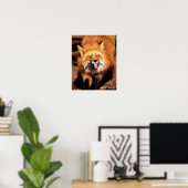 Grappig Fox die het aantikt is Tongue Poster (Thuiskantoor)