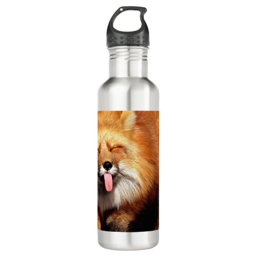Grappig Fox die het aantikt is Tongue Waterfles (Voorkant)
