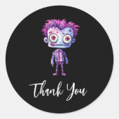 Grappig Frankenstein Monster Halloween Fun Bedankt Ronde Sticker (Voorkant)