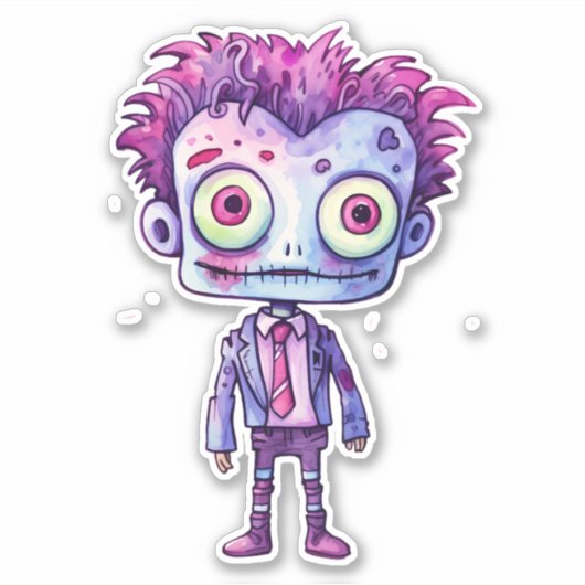 Grappig Frankenstein Monster Halloween Fun Sticker (Voorkant)