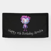 Grappig Frankenstein Monster Halloween Fun Verjaar Spandoek (Horizontaal)