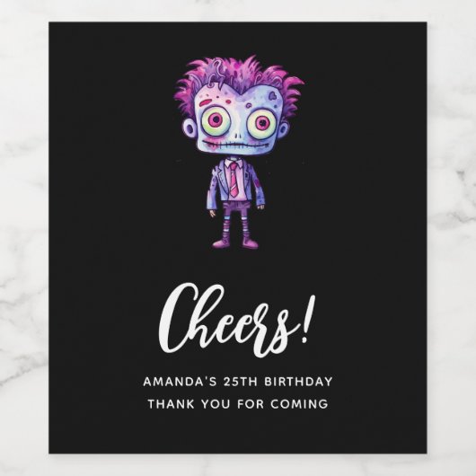 Grappig Frankenstein Monster Halloween Fun Verjaar Wijn Etiket (Enkel label)