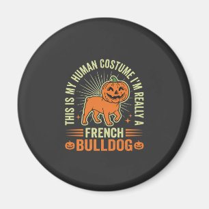 Grappig Frans Bulldog Halloween Menselijk Kostuumo Magneet