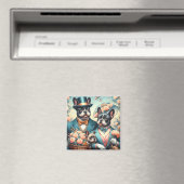 Grappig  Frans Bulldog schilderij Magneet (Insitu (Vaatwasser))