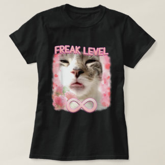 Grappig Freak Level Freaky Ahh Cat Meme T-shirt