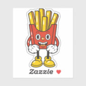 Grappig Fries Cartoon Karakter Sticker (Vel)