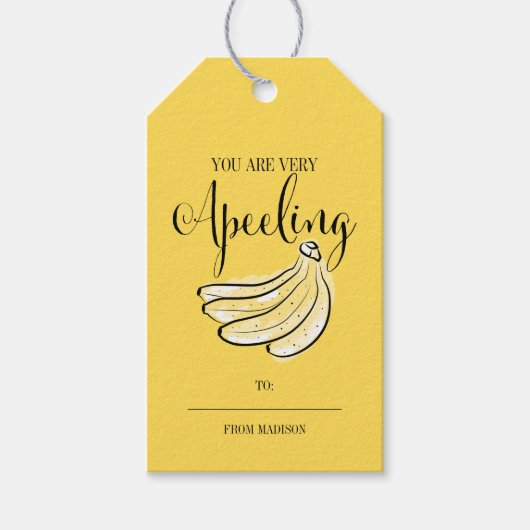 Grappig Fruit Pun Apeeling Banaan Valentijn Gift L Cadeaulabel (Voorkant)