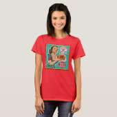 Grappig Fruitcake Kerstmeisje - Retro T Shirt (Voorkant volledig)