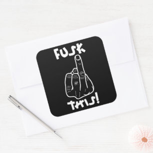 Grappig frustrerende expressie (nepf-bom) v1 vierkante sticker