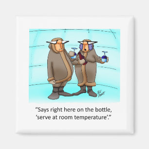 Grappig Frzen Wine Cartoon Gift! Magneet