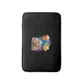 Grappig Galaxy Cat Shirt _ Space Cat Eat Pizza en  Badmat (Voorkant Verticaal)