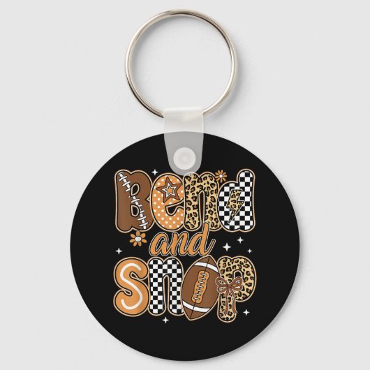Grappig Game Day Touchdown Seizoen Schattige Bend Sleutelhanger (Voorkant)