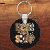Grappig Game Day Touchdown Seizoen Schattige Bend Sleutelhanger (Voorkant)