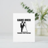 Grappig, "Game Over" bruiloft ontwerp Briefkaart (Staand voorkant)