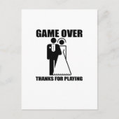 Grappig, "Game Over" bruiloft ontwerp Briefkaart (Voorkant)