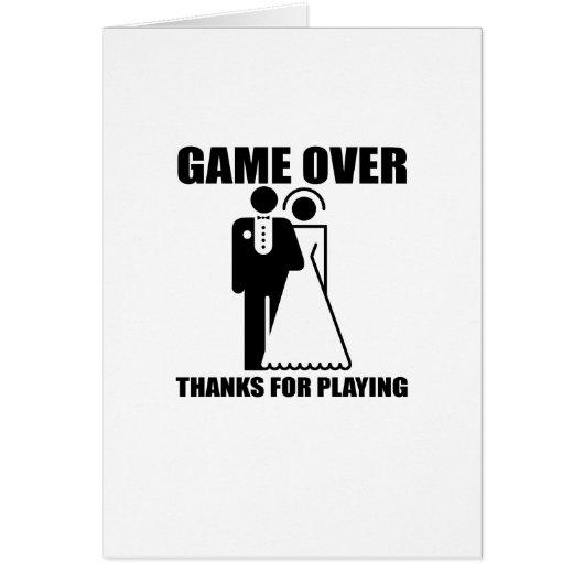 Grappig, "Game Over" Wedding-ontwerp (Voorkant)