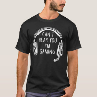 Grappig gamer cadeau headset Kan je niet horen Ik T-shirt