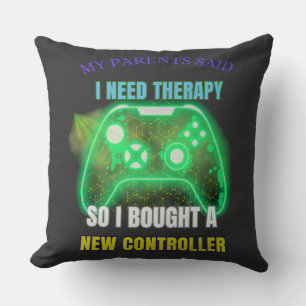 Grappig gamer citaat controller grafische werp kus kussen