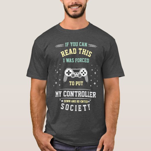 Grappig Gamer Controller Neer Shirt (Voorkant)