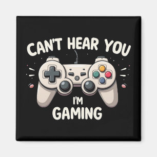 Grappig gamer dat ik je niet kan horen. magneet