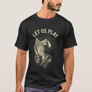 Grappig Gamer Gebed Pun Video Game Controller Retr T-shirt