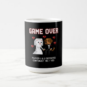 Grappig Gamer Koppel Trouwdag 'Game Over' Retro Pi Magische Mok