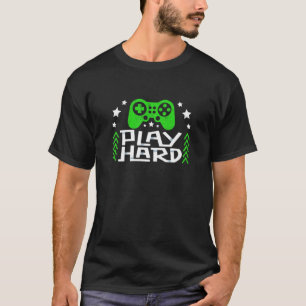 Grappig gamer PLAY HARD Gaming Headphones Grafiek T-shirt