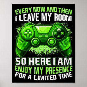 Grappig gamer shirt voor jongens mannen tiener cad poster