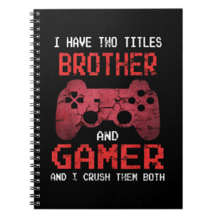 Grappig gamer  videogames voor jongens Brother Notitieboek