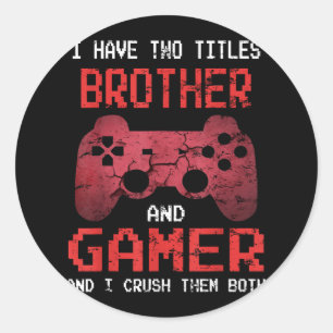 Grappig gamer videogames voor jongens Brother Ronde Sticker