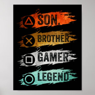 Grappig gamer  videogames voor jongens Brother S Poster