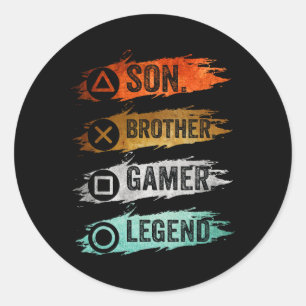 Grappig gamer  videogames voor jongens Brother S Ronde Sticker