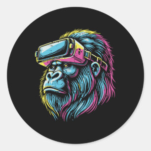 Grappig Gaming Cool Video Games Gamer Mannen Boys Ronde Sticker