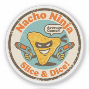 Grappig Gaming Nacho Slice & Dice Gift Sticker