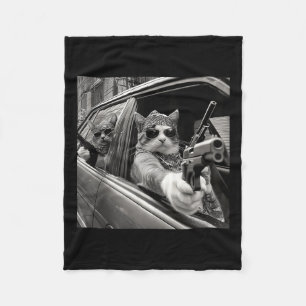 Grappig Gangster Cat Meme Cat Dad Vrouwen Grap Fleece Deken