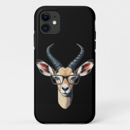 Grappig gazelle gezicht voor safari en bril liefhe iPhone 11 hoesje
