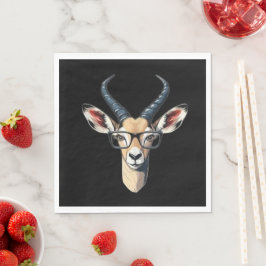 Grappig gazelle gezicht voor safari en bril liefhe servet